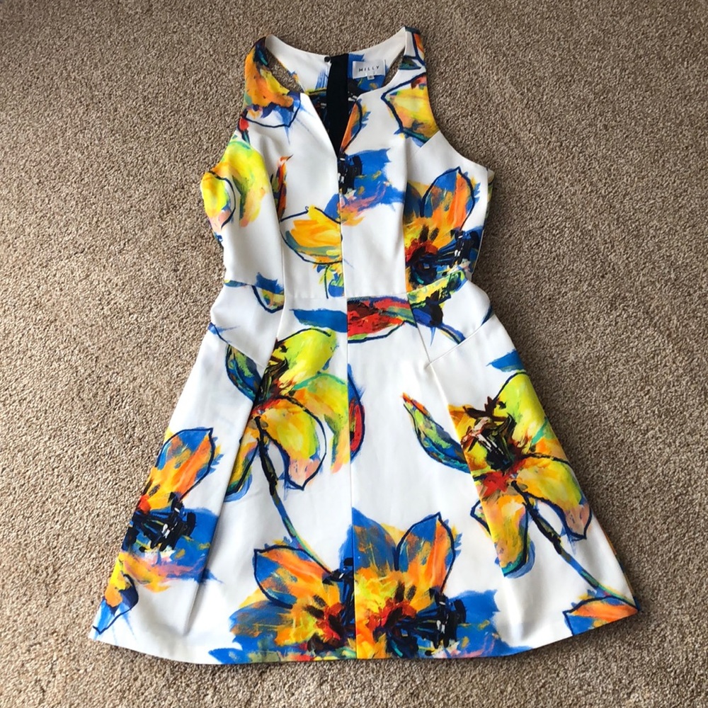🥰👗Milly Floral Dress w/ Gold Exposed Zipper👗🥰